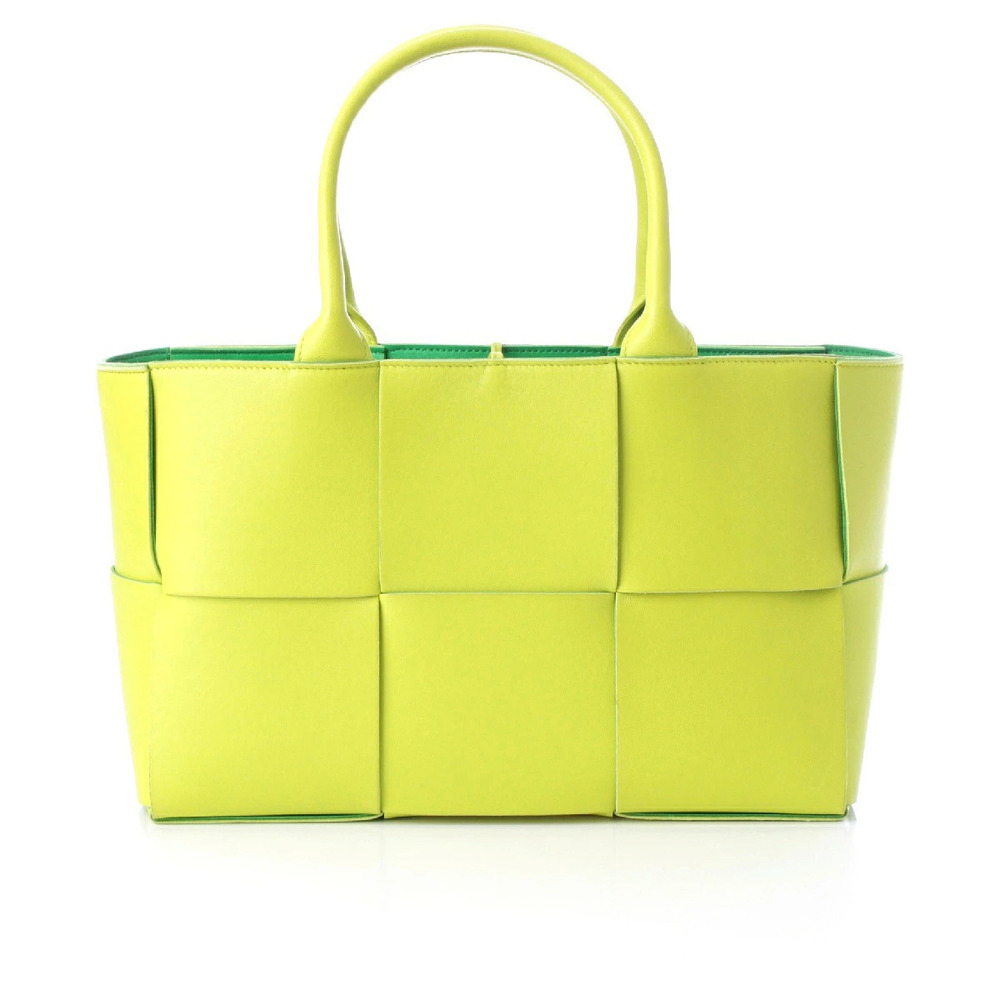 Bottega Veneta Maxi Intrecciato Zaarco Tote Bag Kiwi Yellow